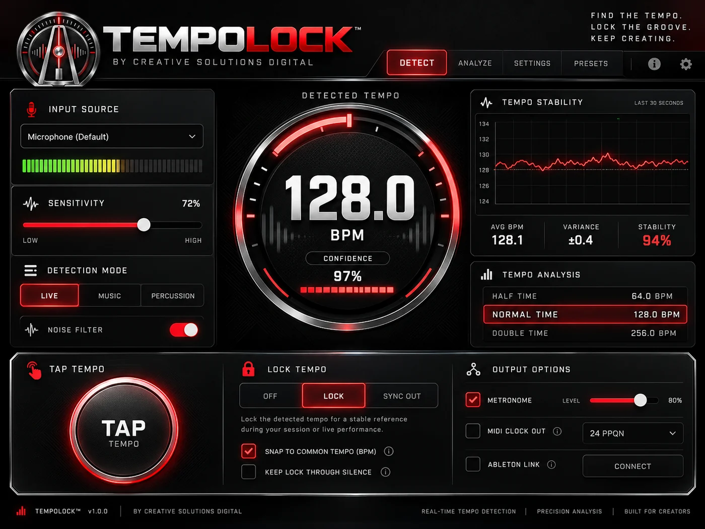 TempoLock interface concept