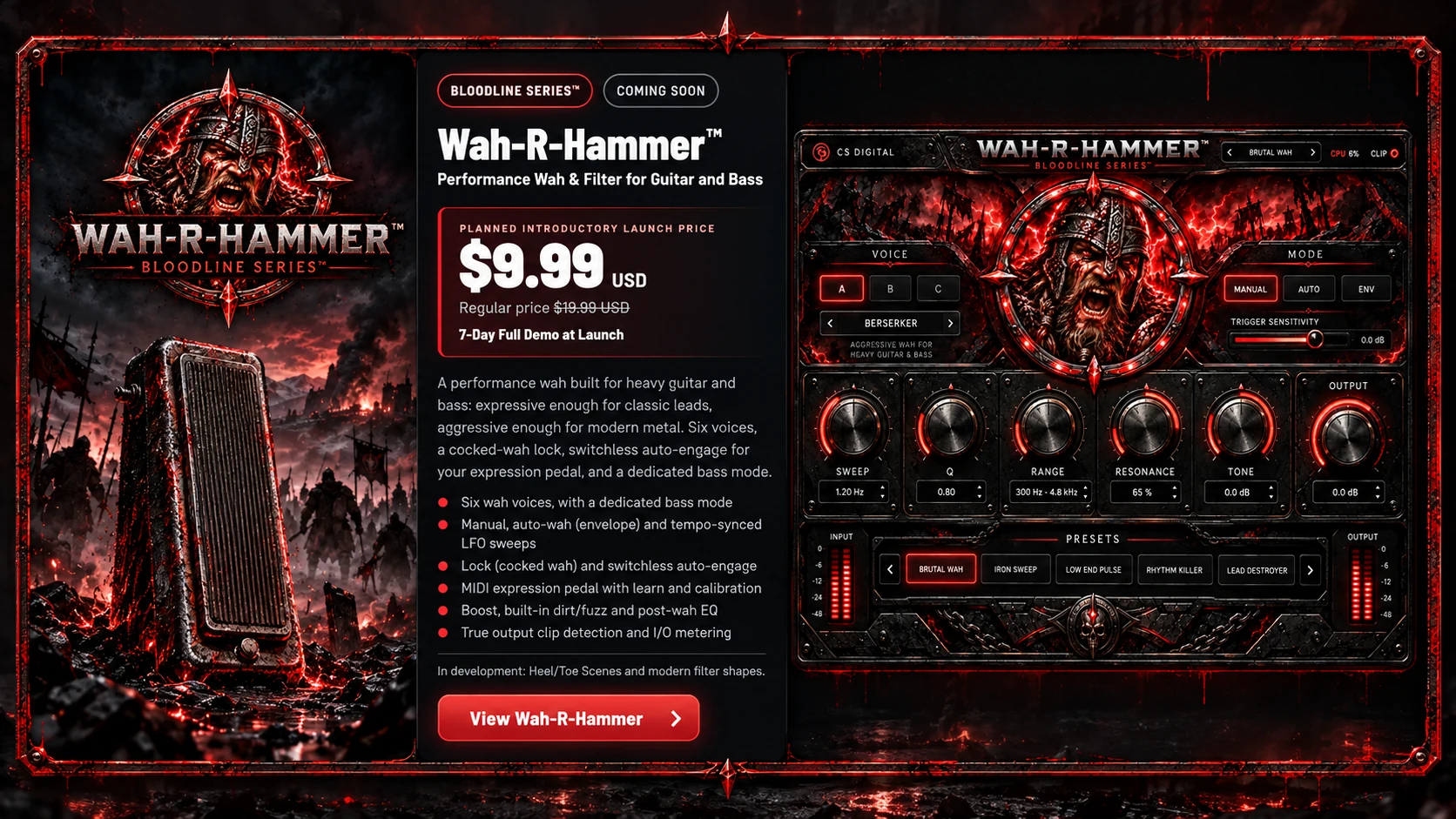 Wah-R-Hammer BloodLine visual and interface showcase