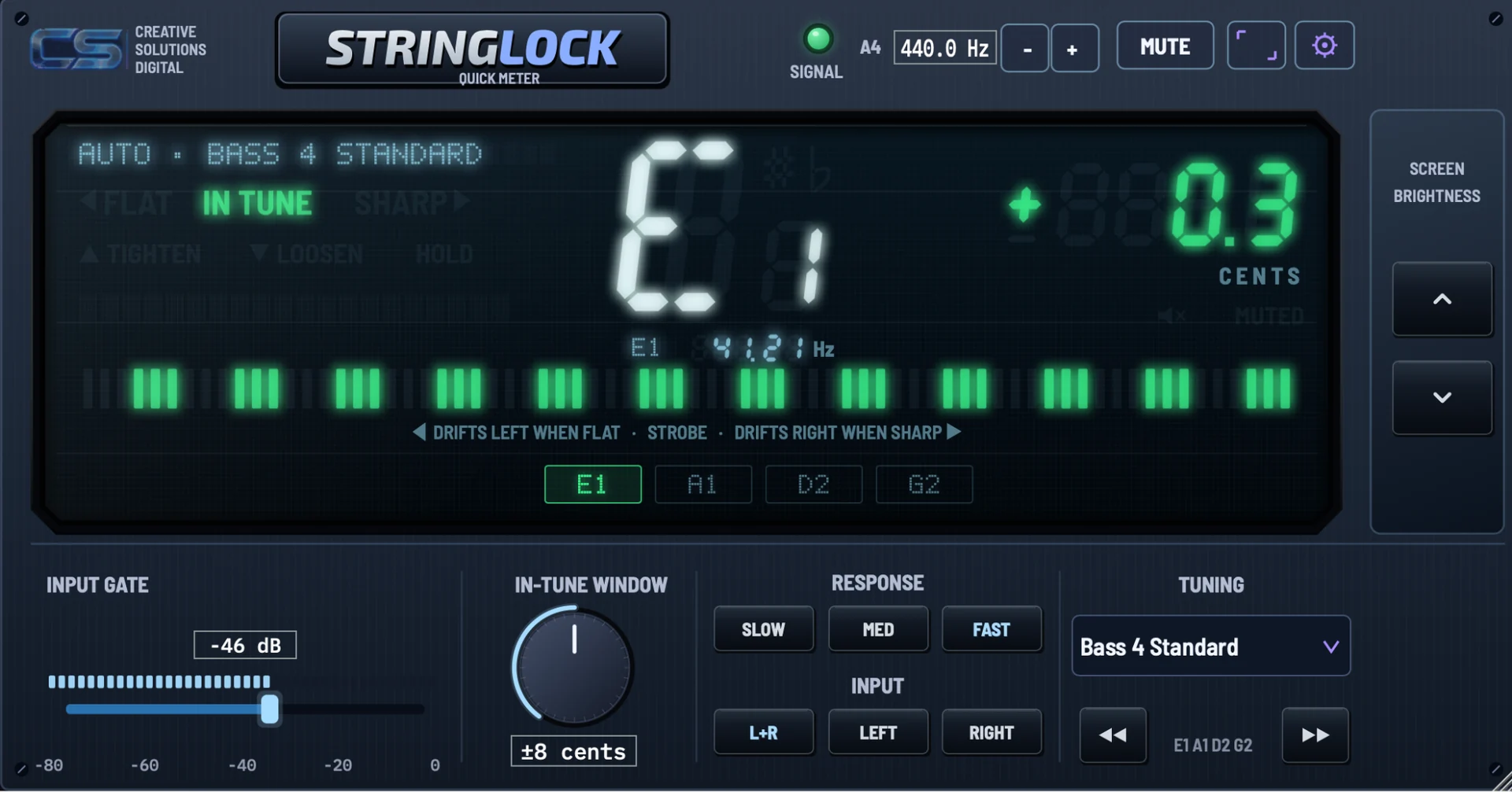 The main VFD-style interface in Strobe mode